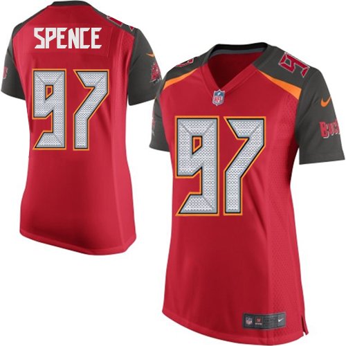 Women's Elite Akeem Spence Nike Jersey Red Home - #97 NFL Tampa Bay Buccaneers